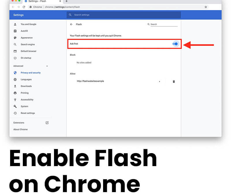 Enable Flash on Chrome if Product Images Don’t Appear in Magento
